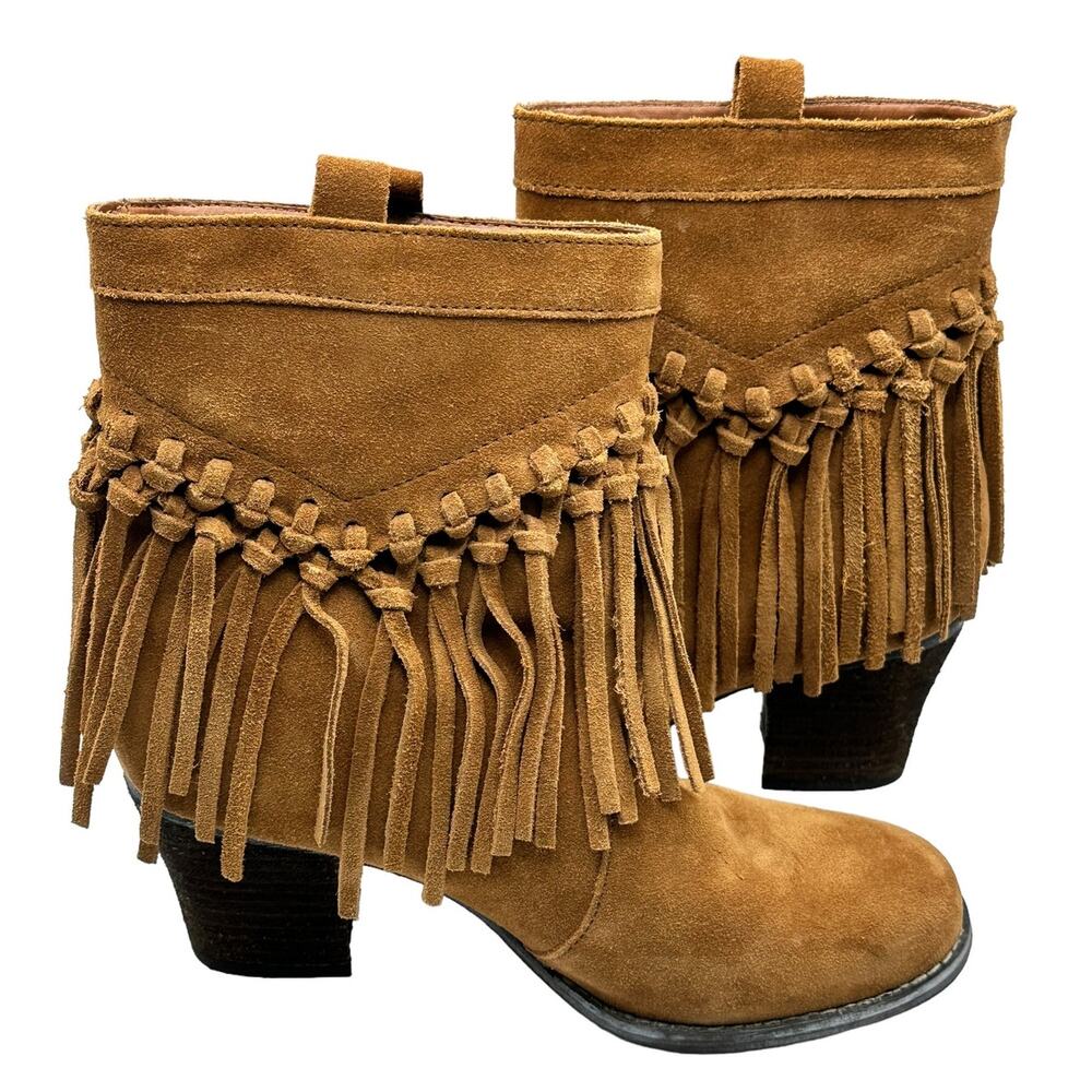 Womens Brown Suede Fringe Boot Size 7